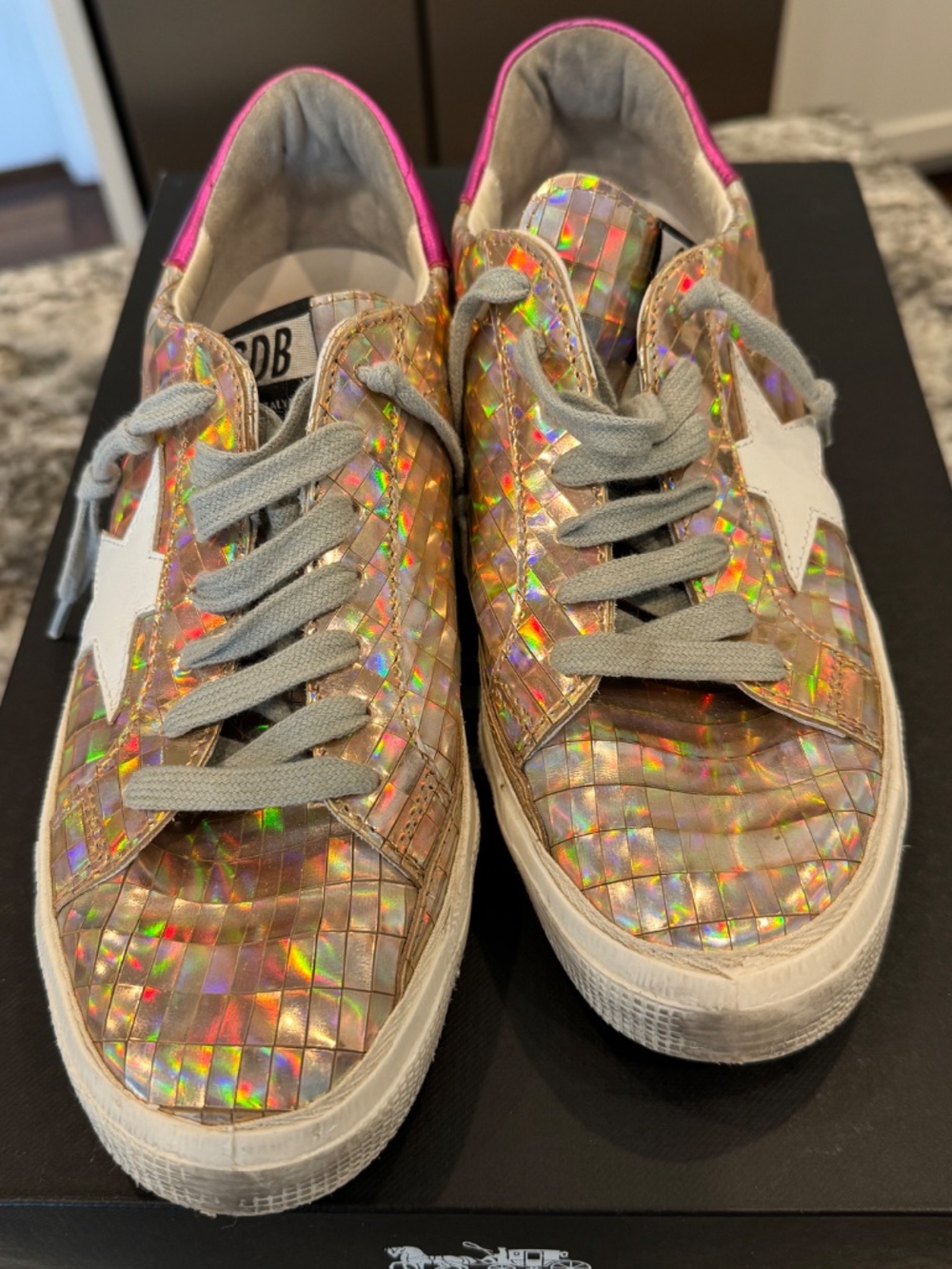 Golden Goose Pink 'Disco Ball' Sneakers
